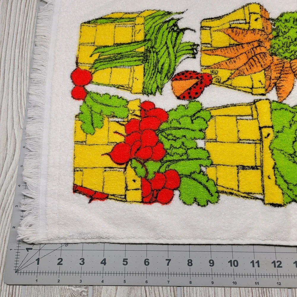 Lot 2 Screen Prints Sayco Kitchen Towel Vegetable Basket Fruit Jelly Jam MCM VTG